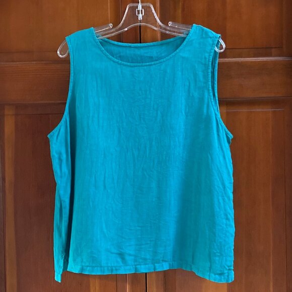 CP Shades Sleeveless Tank Top  - Linen - Aqua Blue - Size XL - Picture 1 of 3